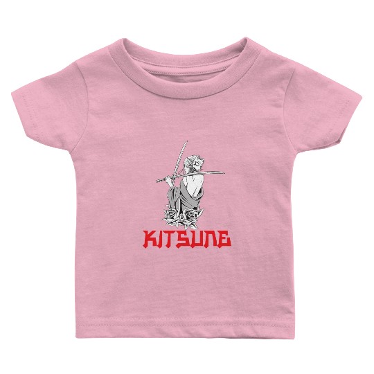 Kitsune Mask Japan Anime Kumiho Manga Fox Otaku Baby T Shirts