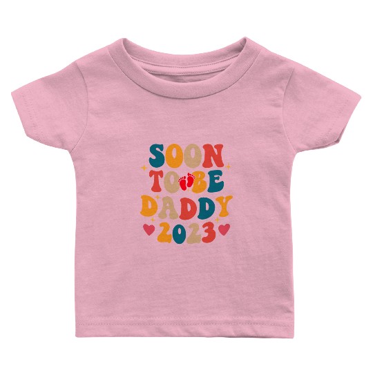 Groovy Soon To Be Daddy 2023 New Dad Fathers Day Baby T Shirts