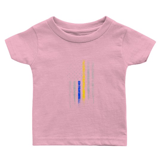Gold Blue Line 911 Police Dispatcher First Baby T Shirts