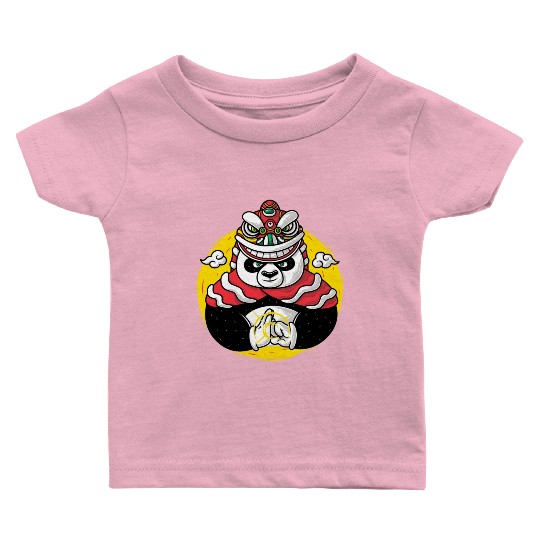 Lion Dance Panda Baby T Shirts
