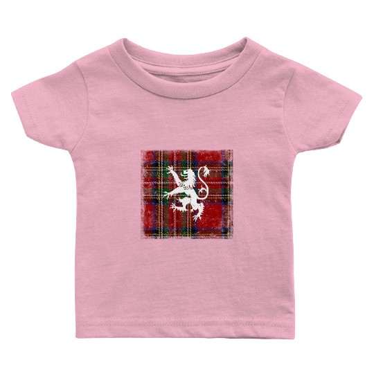Scottish Tartan Red Plaid Scotland Lion Royal Baby T Shirts