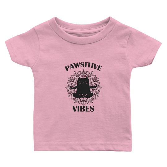 Pawsitive Vibes Positivity Meditation Mandala Baby T Shirts