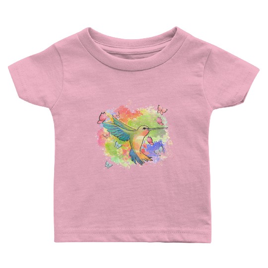 Beautiful Bird Animal Colorful Hummingbird Baby T Shirts