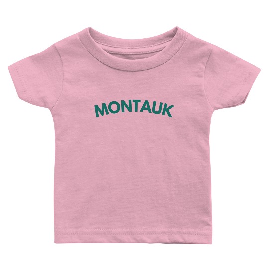 Montauk New York Vintage College Style (Green) Baby T Shirts