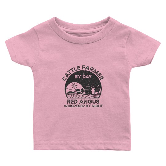 Cattle Farmer Whirer Cow Rancher Red Baby T Shirts