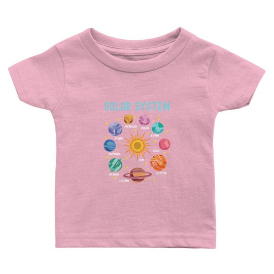 Solar System Planets Science Baby T Shirts