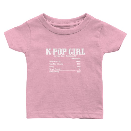 K-Pop Nutrition Facts K-Drama Korean Music Baby T Shirts