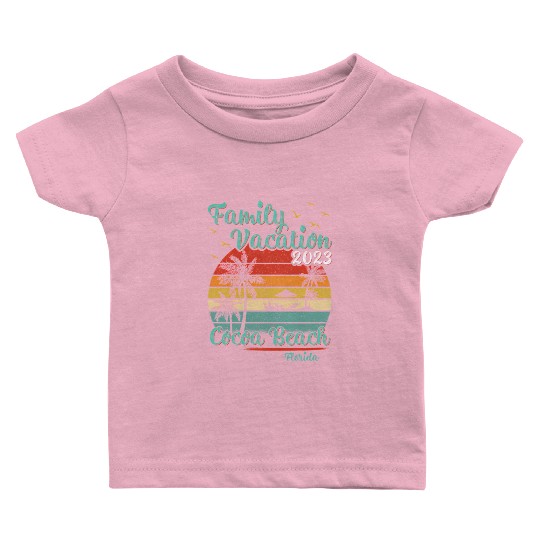 Vintage Retro Family Vacation 2023 Florida Cocoa Baby T Shirts