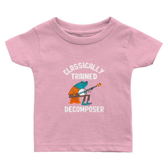Classically Trained Decomposer Funny Frog Playing Baby T Shirts