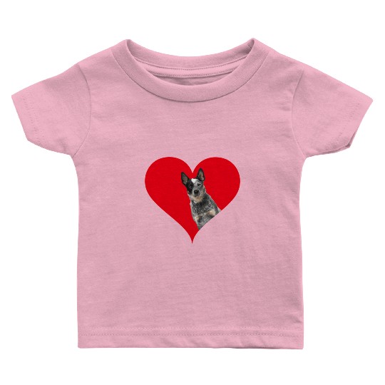 Heart Shape Australian Cattle Dog'S Day Baby T Shirts