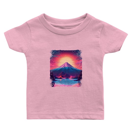 Mount Fuji Sight Aesthetic Japan Vaporwave Volcano Baby T Shirts