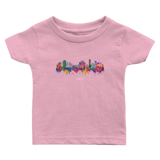 Kyiv Ukraine Watercolor y Line Baby T Shirts