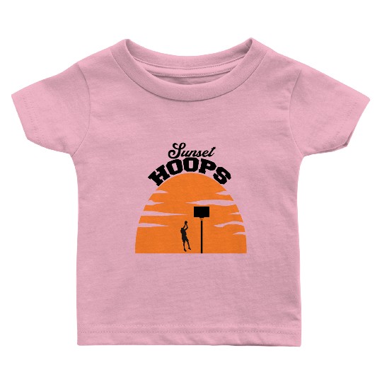 Basketball Gift: Sunset Hoops Baby T Shirts