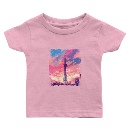 Vaporwave Aesthetic Skytree Tokyo Japanese Sight Baby T Shirts