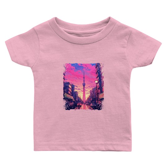 Skytree Tokyo Vaporwave Aesthetic Japanese Sight Baby T Shirts