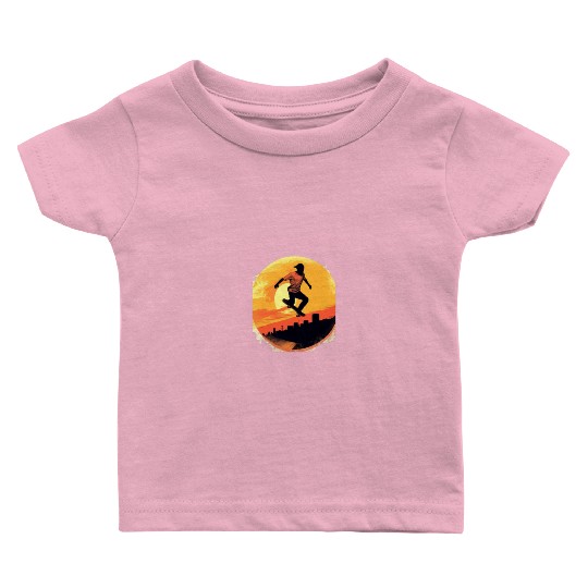 Skateboarding Skateboarder Skater Silhouette Baby T Shirts