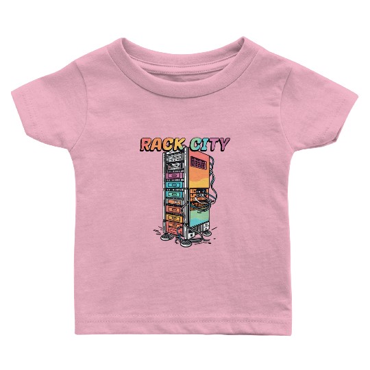 Rack City Network Server Rack Network Engineer Baby T Shirts