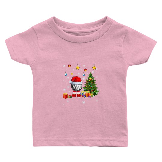 Santa Golf Ball Christmas Tree Player Coach Fan Baby T Shirts