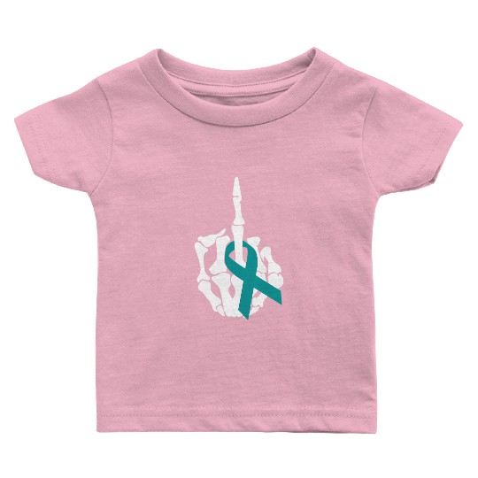 Fuck Ovarian Cancer Middle Finger Ovarian Cancer A Baby T Shirts