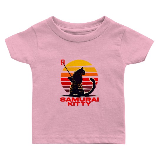 Fierce Meets Fabulous Samurai Kitty Baby T Shirts