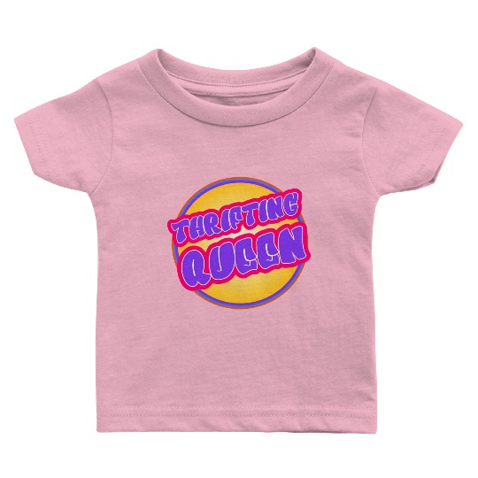 Thrifting Queen purple yellow Baby T Shirts