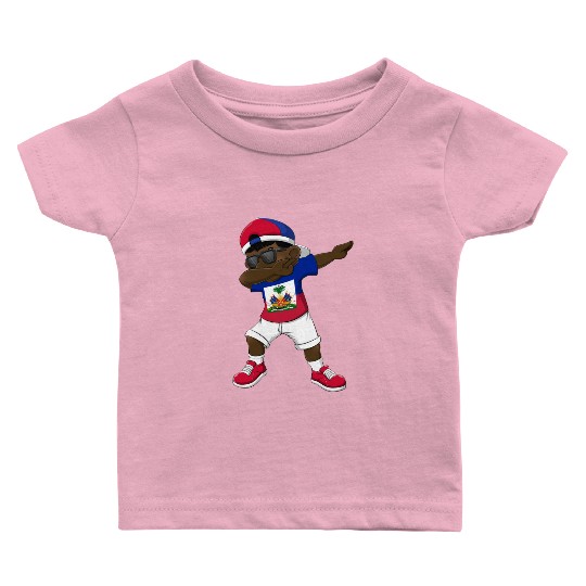 Dabbing Haitian Haiti Flag Dab Dance Baby T Shirts