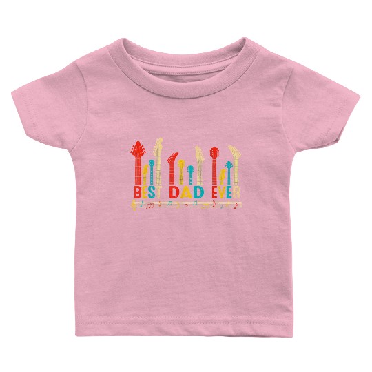Best Dad Ever Daddy Guitar Vintage Guitar Fathers Baby T Shirts
