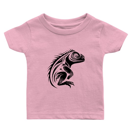 Black Lizard Vector Art Baby T Shirts