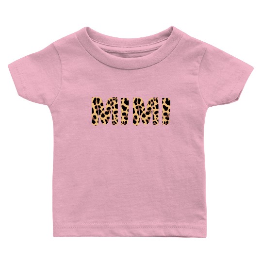 Mimi Leopard Print Animal Print Safari Grandma Baby T Shirts