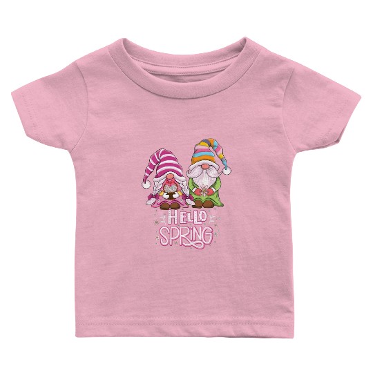 Hello Spring Floral Gnomes Daisy Flowers Spring Gn Baby T Shirts