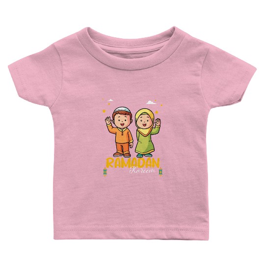 Happy Ramadan Mubarak Holy Month With Hijab Muslim Baby T Shirts
