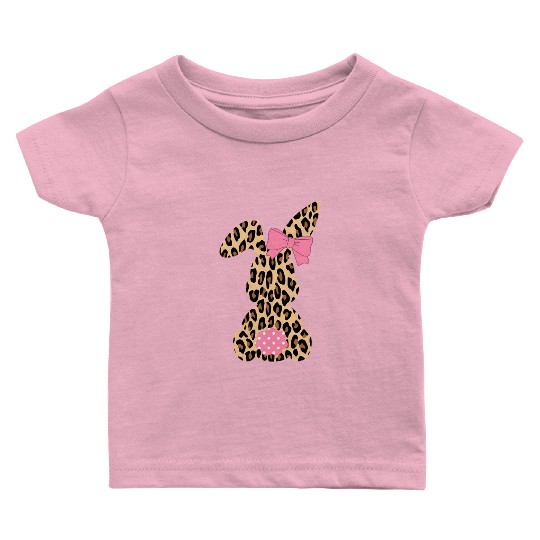 Easter Leopard Plaid Buffalo Rabbit Easter Day Baby T Shirts