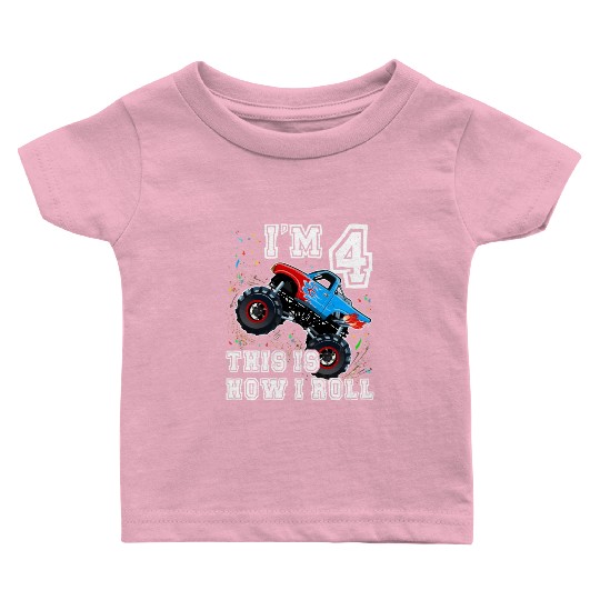 Monster Trucks 4Th Party 4 Baby T Shirts