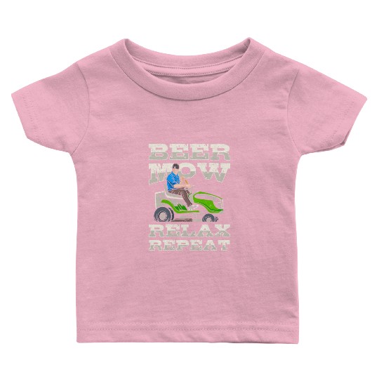 Lawn Mowing Lawn Mower Gardener Gardening Beer Baby T Shirts
