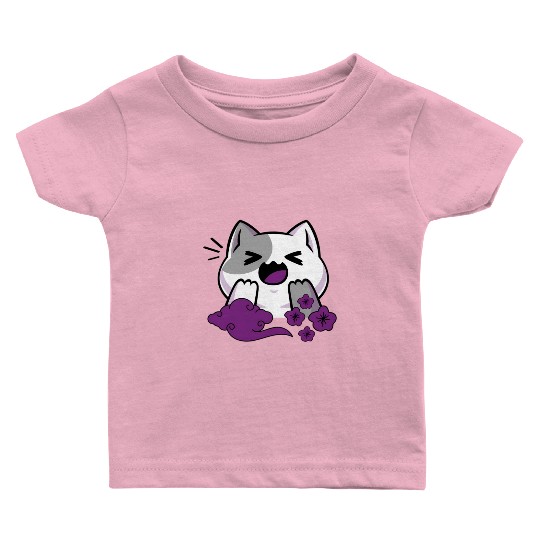 Asexual Subtle Ace Pride Anime And Cat Japanese Baby T Shirts