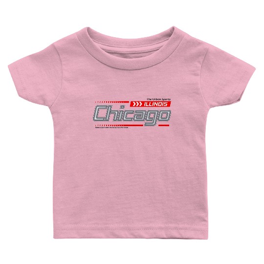 Illinois Chicago city racing typeface Baby T Shirts