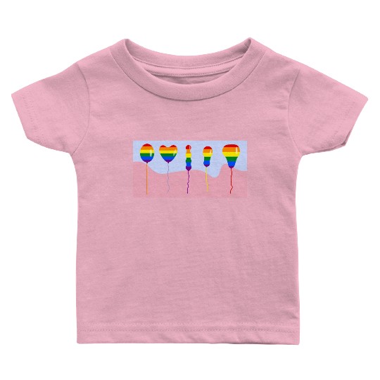 colored gay balloons men and women various shape Baby T Shirts