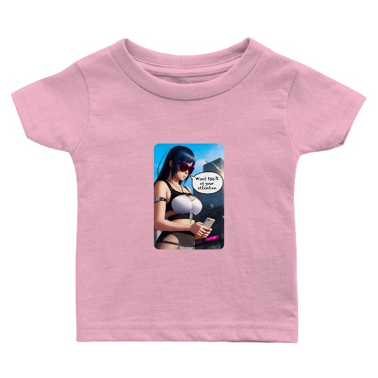 Cyberpunk Waifu Influencer Design 8 Baby T Shirts