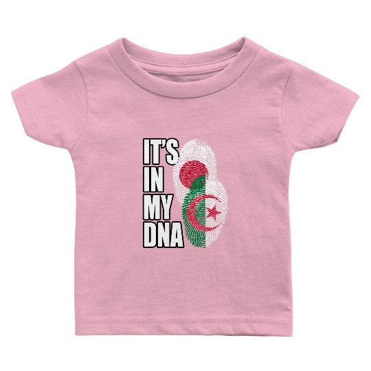 Japanese And Algerian Mix Dna Flag Heritage Baby T Shirts