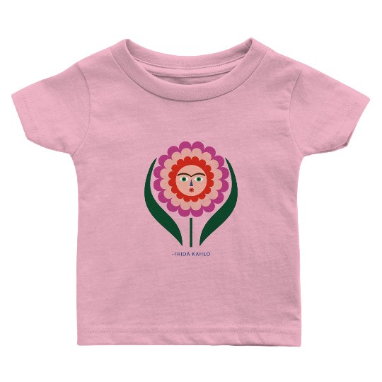 Frida Kahlo Colorful Flower Feminist Mexican Baby T Shirts