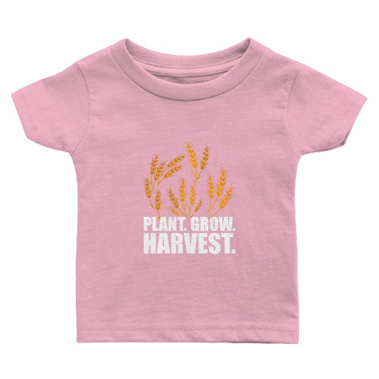 Wheat Farmer Plant Grow Harvest W Baby T Shirts