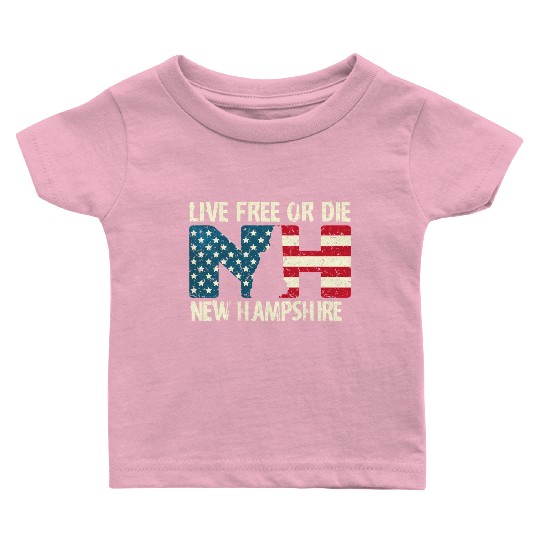 New Hampshire Patriotic Live Free Or Die Product Baby T Shirts