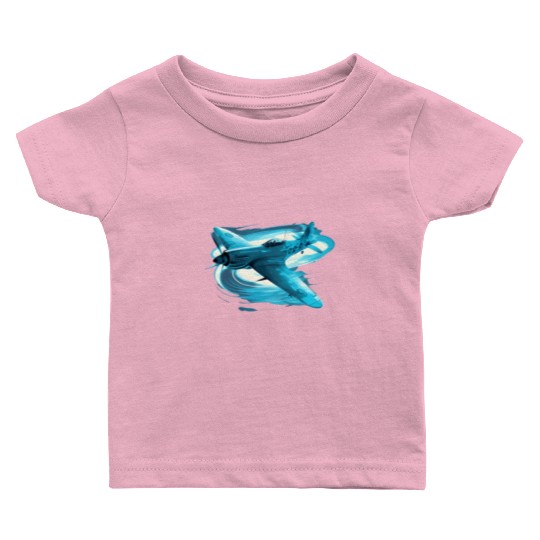 Spitfire Airplane Vintage Pilot Aviator Military Baby T Shirts