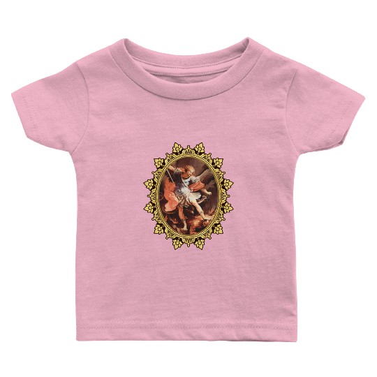 St. Michael the Archangel Icon Dragon Catholic Ang Baby T Shirts