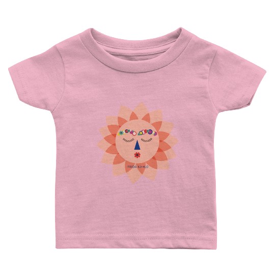 Colorful Cute Funny Sun Frida Kahlo Portrait Viva Baby T Shirts