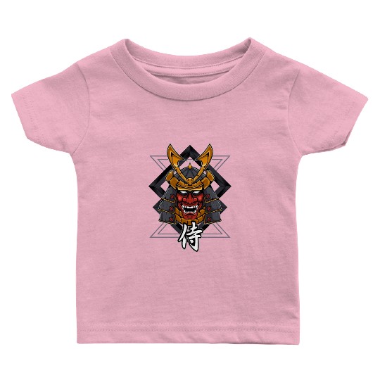 Samurai oni mask warrior Demon Bushido Knight Baby T Shirts