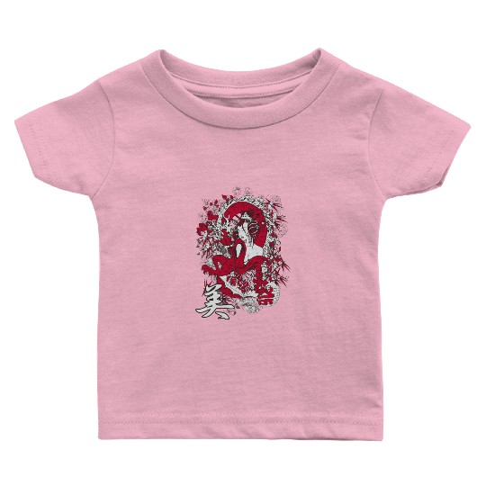 Maiko Geisha girl red dragon japanese aesthetic Baby T Shirts