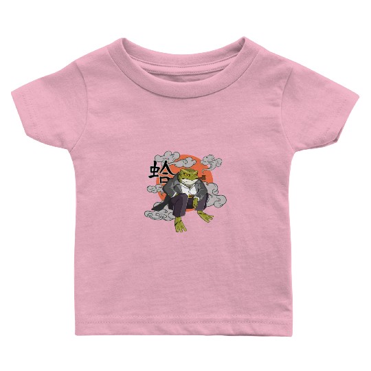 Japanese frog in Yakuza gangster costume Baby T Shirts
