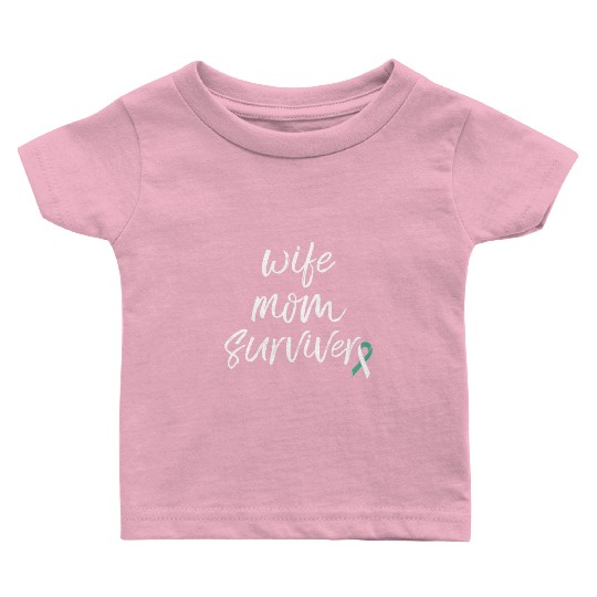 Cervical Cancer Awareness Products Ribbon Survivor Baby T Shirts