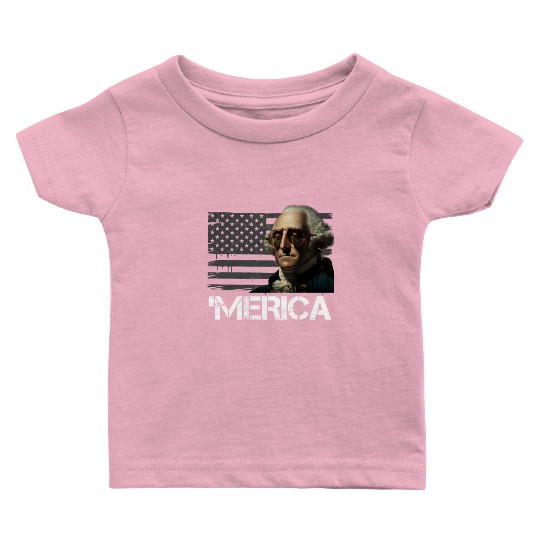 Merica George Washington Independence Day USA Baby T Shirts